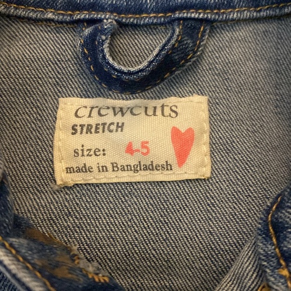 Crewcuts Girls Blue Denim Jacket With Rainbow Size 4-5 - Picture 3 of 6